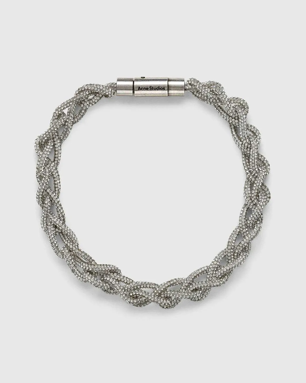 Krystal Cord Halskaede Antik Solv/Solv