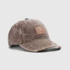 Laeder Face Patch Cap Toffee Brun