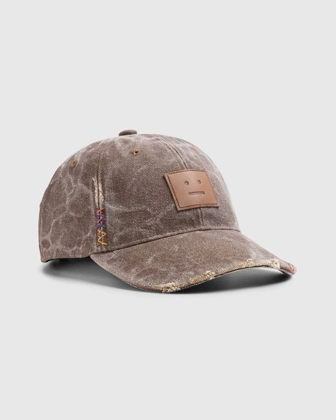 Laeder Face Patch Cap Toffee Brun