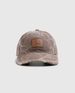 Laeder Face Patch Cap Toffee Brun