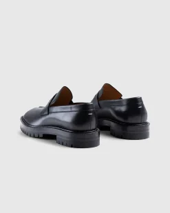 Laeder Tabi Mocassin Sort