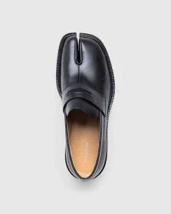 Laeder Tabi Mocassin Sort