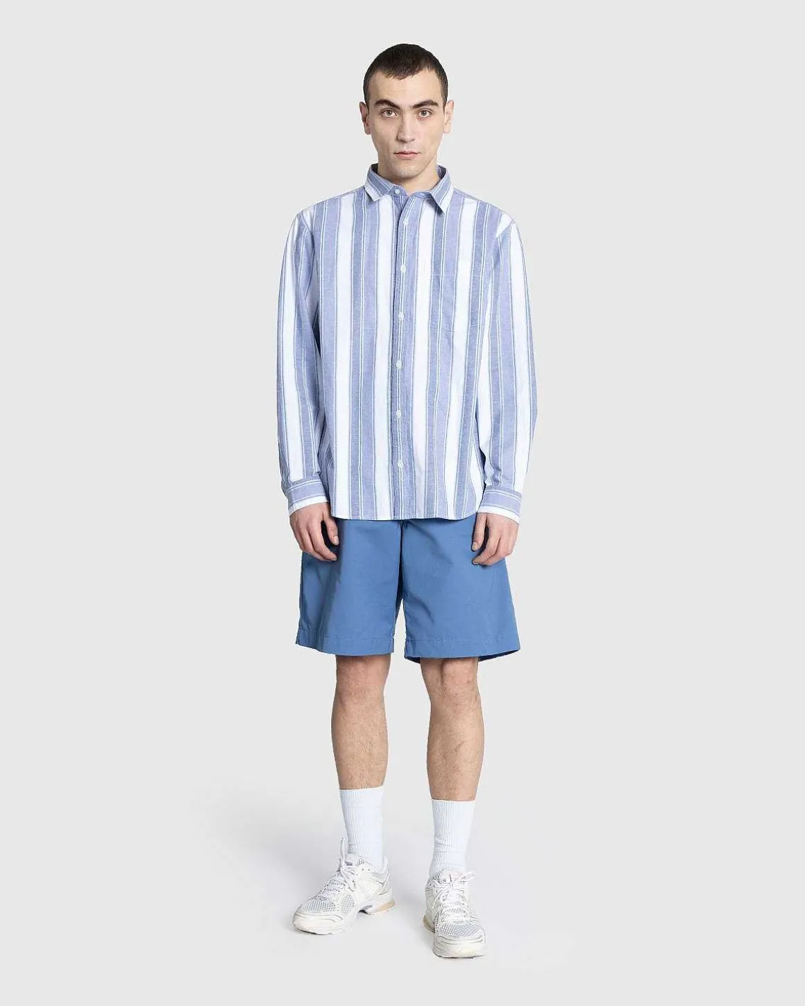 Langaermet Kendricks Skjorte Hudson Blue/Bay Blue
