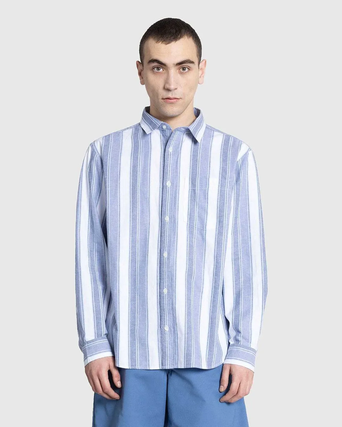 Langaermet Kendricks Skjorte Hudson Blue/Bay Blue