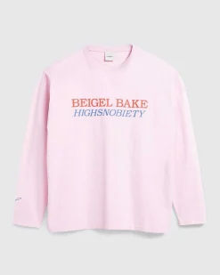 Langaermet Logo-T-Shirt Pink