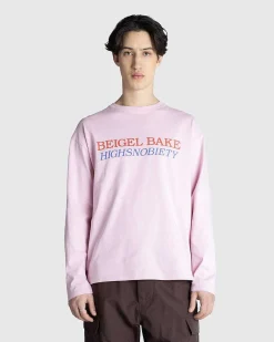Langaermet Logo-T-Shirt Pink