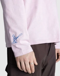 Langaermet Logo-T-Shirt Pink