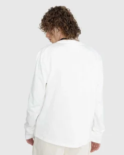 Langaermet Logo T-Shirt Porcelaen Hvid