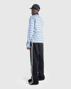 Langaermet Pulled Neck Polo Blue Stripe