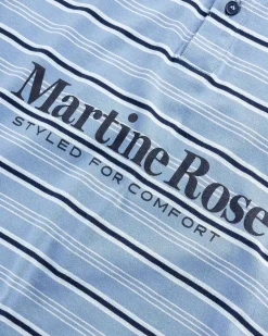 Langaermet Pulled Neck Polo Blue Stripe