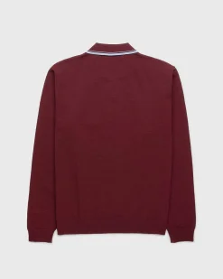 Langaermet Strik Polo Bordeaux