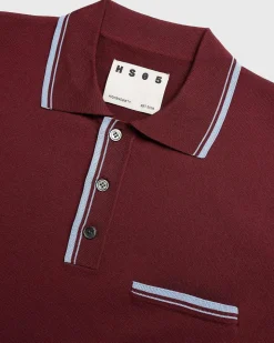 Langaermet Strik Polo Bordeaux