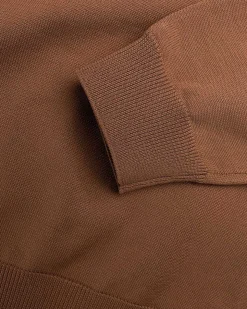 Langaermet Strik Polo Brun