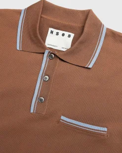 Langaermet Strik Polo Brun
