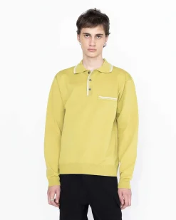 Langaermet Strik Polo Gron