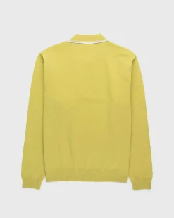 Langaermet Strik Polo Gron