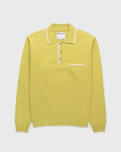 Langaermet Strik Polo Gron