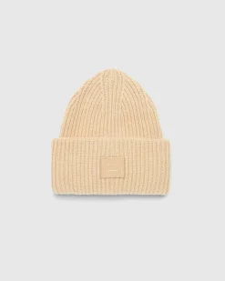 Large Face Logo Beanie Biscuit Beige