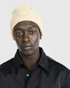 Large Face Logo Beanie Biscuit Beige