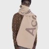 Logo Jacquard Torklaede Camel Brown