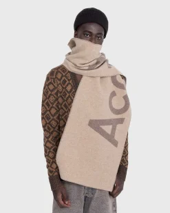 Logo Jacquard Torklaede Camel Brown