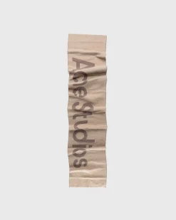 Logo Jacquard Torklaede Camel Brown