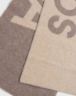 Logo Jacquard Torklaede Camel Brown