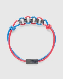 Logo Kaede Laeder Armband Rod/Ocean