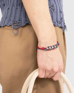 Logo Kaede Laeder Armband Rod/Ocean