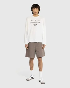 Logo Langaermet T-Shirt Optic White