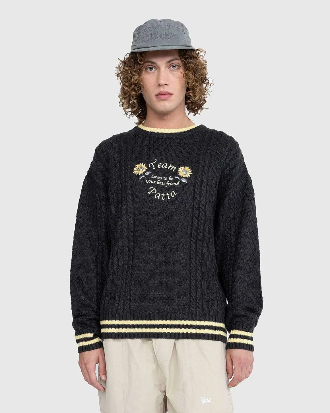 Loves You Kabelstrikket Sweater Pirate Black