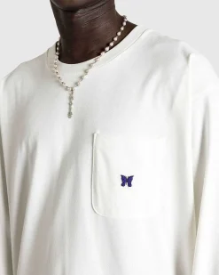 L/S T-Shirt Med Rund Hals Poly Jersey Hvid