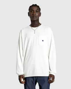L/S T-Shirt Med Rund Hals Poly Jersey Hvid
