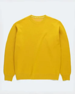 Merinould Sweater Med Rund Hals, Gul