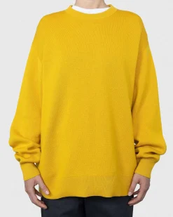 Merinould Sweater Med Rund Hals, Gul