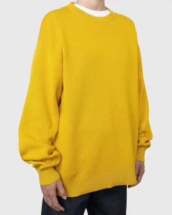 Merinould Sweater Med Rund Hals, Gul