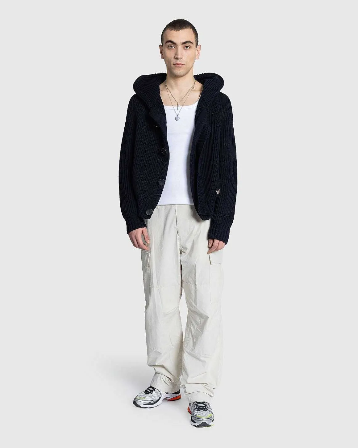 Michel Overdreven Rib Okologisk Bomuld Haette Cardigan Midnight Blue
