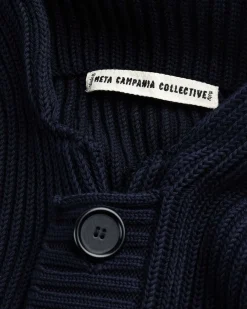 Michel Overdreven Rib Okologisk Bomuld Haette Cardigan Midnight Blue