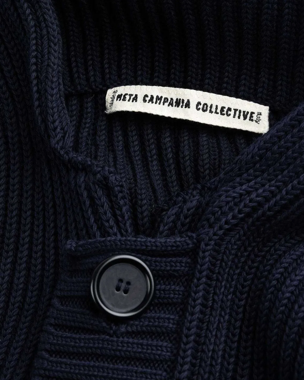 Michel Overdreven Rib Okologisk Bomuld Haette Cardigan Midnight Blue