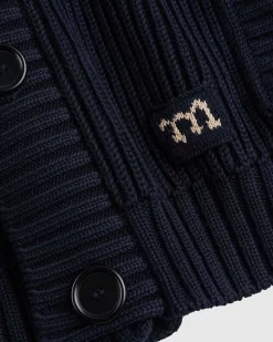 Michel Overdreven Rib Okologisk Bomuld Haette Cardigan Midnight Blue