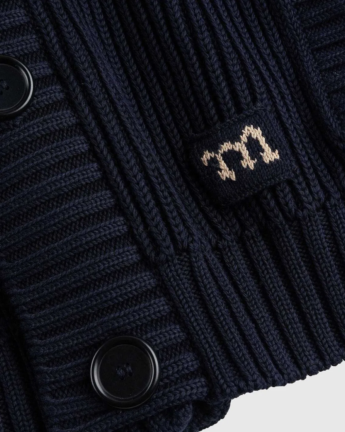 Michel Overdreven Rib Okologisk Bomuld Haette Cardigan Midnight Blue