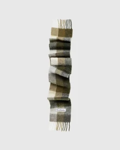 Mohair Ternet Torklaede Taupe/Gron/Sort