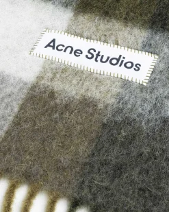 Mohair Ternet Torklaede Taupe/Gron/Sort