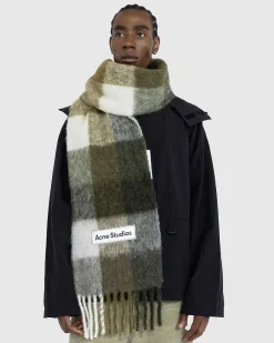 Mohair Ternet Torklaede Taupe/Gron/Sort
