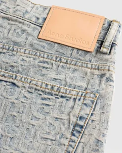 Monogram Denim Shorts Bla/Beige