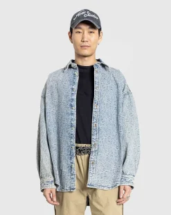 Monogram Denim Skjorte Bla/Beige