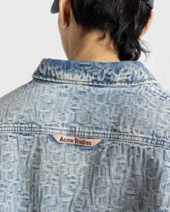 Monogram Denim Skjorte Bla/Beige