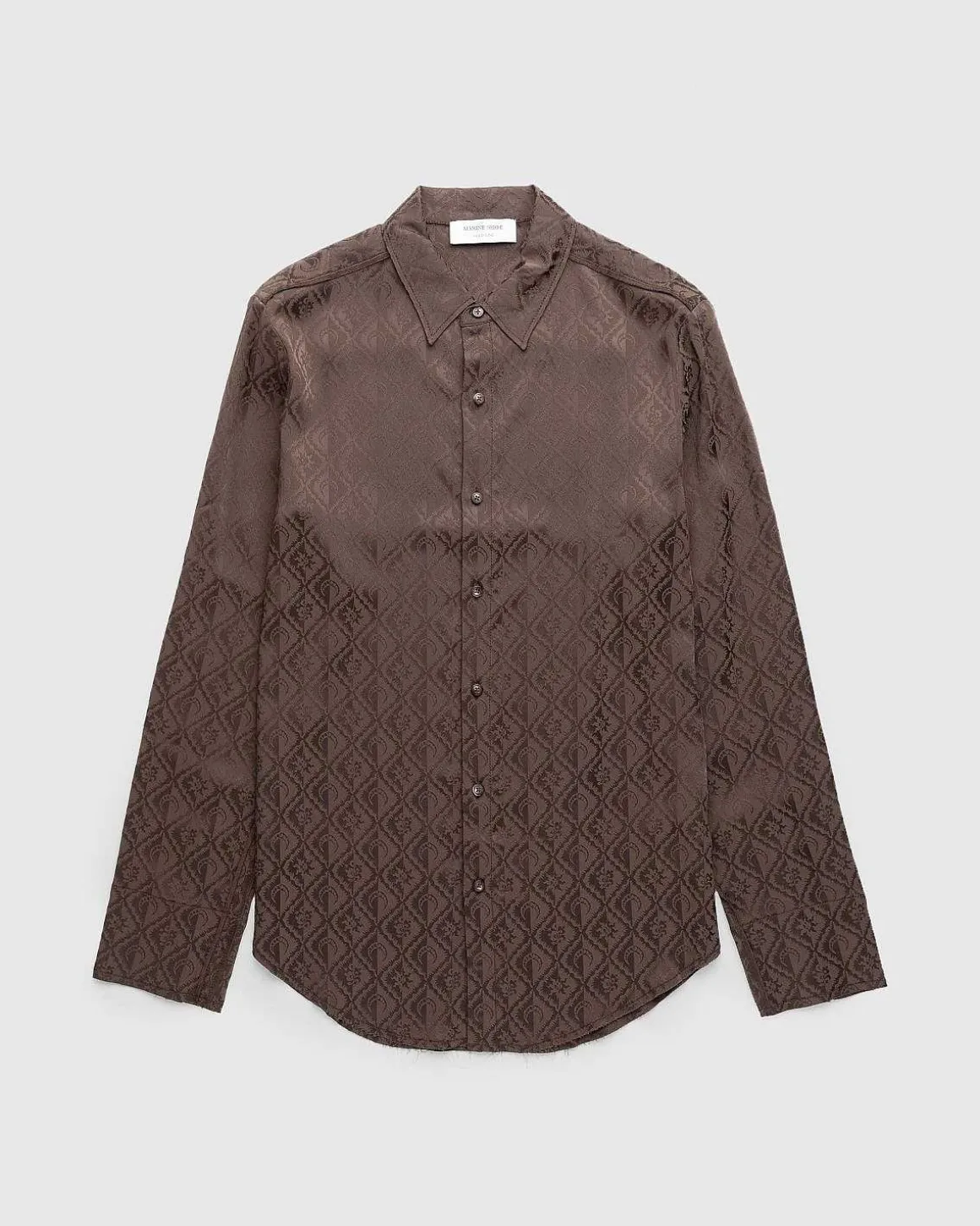 Moon Diamant Satin Jacquard Bluse Brun