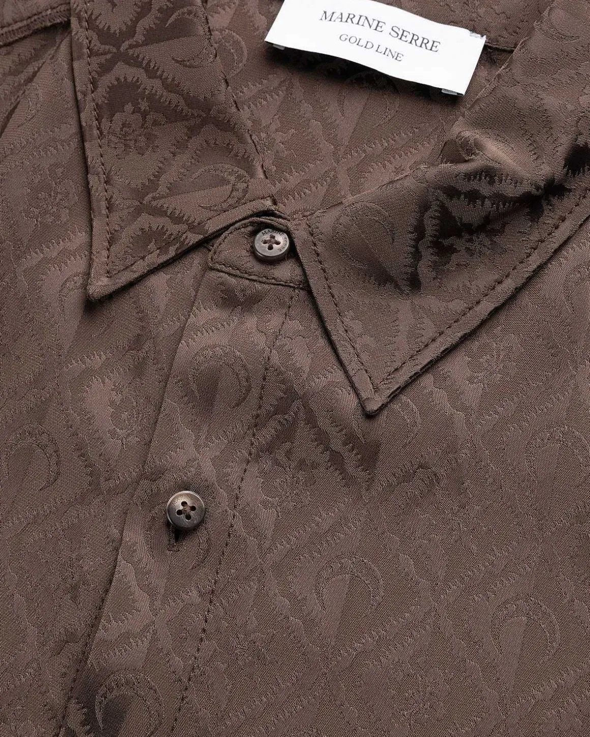 Moon Diamant Satin Jacquard Bluse Brun