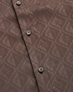 Moon Diamant Satin Jacquard Bluse Brun